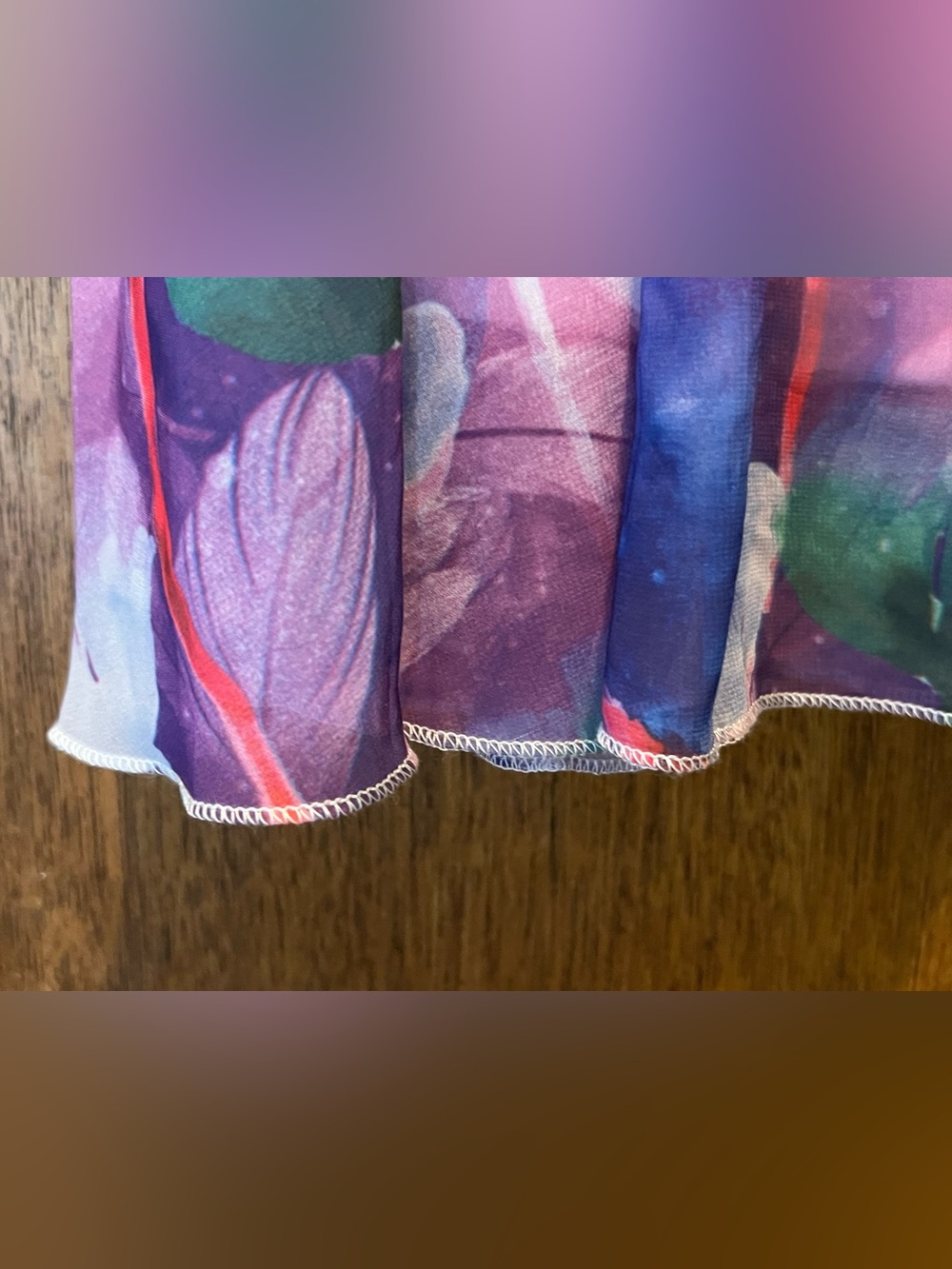 Women's Floral Watercolor Maxi Skirt - Pink & Purple - Picture 2 of 5